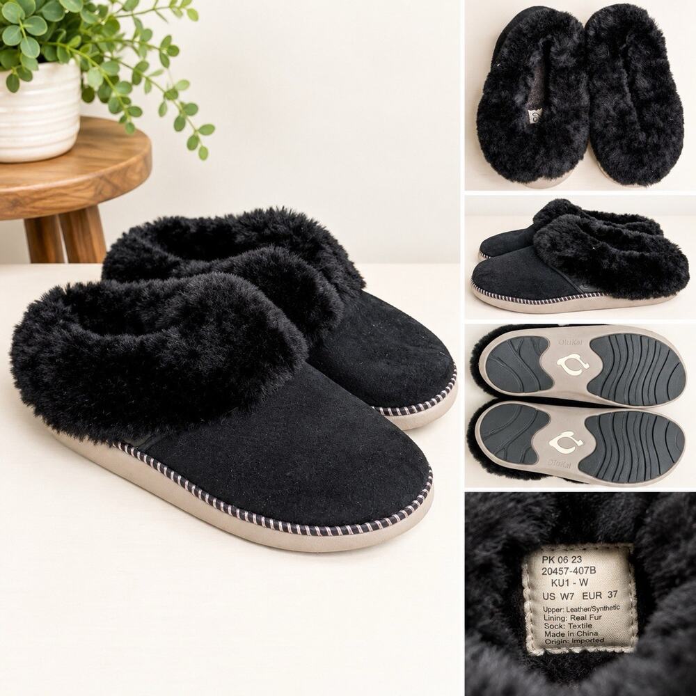 OluKai Women's Ku'i Slipper 20457-407B indoor outdoor Slipper Slip On Shoe 7 Wom